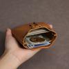 Monedero de Cuero con Cordón Corsé Bolsa de Almacenamiento para Artículos Pequeños Bolsa para Monedas de Piel de Vaca Bolsa de la Suerte para Dinero de Año Nuevo Almacenamiento Billetera Pequeña