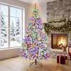 Ambiente festivo transfronterizo Decoraciones navideñas para el hogar, árbol de flocado encriptado, adornos para el hogar con luz de PVC de nieve simulada