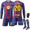 2526 Uniforme de Fútbol de Casa de Manga Larga del Barcelona No. 10 Camiseta Yamal No. 9 Lewandowski Set Nuevo de Invierno Otoño