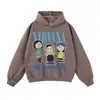 Sudadera con Estampado de Banda Otoño e Invierno Diseño de Sudadera con Capucha Callejera Europea y Americana Street Retro Talla Grande Holgada Sudadera