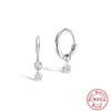 Brincos pingente de zircônia Minimalista brilhante prata esterlina S925 brincos Europa e Estados Unidos mais vendidos brincos de moda elegantes e elegantes