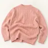 2026 Nuevo Suéter de Punto Trenzado para Niños y Niñas Otoño Invierno Cuello Redondo Tejido para Bebé Estilo Aran Color Sólido Capa Base Ropa Infantil