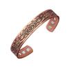 Pulsera Magnética de Bronce Cepillado Europeo y Americano Pulsera Anillo de Flor Retro Traje Apertura Ajustable Joyería