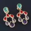 Pendientes transfronterizos para mujer estilo sudamericano pendientes de circonita gota de lluvia pendientes de diamante de temperamento simple venta directa de fábrica