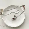 Tendencia de Moda Coreana y Japonesa Collar con Colgante de Oso de Piedra Natural y Circonita para Mujer 2025 Nuevo Otoño e Invierno Cadena Versátil para Suéter