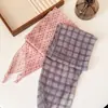 Cinta a Cuadros de Organza Estilo Coreano Gasa de Vidrio Pañuelo para la Cabeza Gasa Floral Cereza Fresca Accesorios para el Cabello de Gasa Nieve Estampada para Mujer