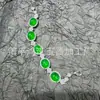 Pulseira de Jade Gelo de Alta Qualidade com Banhado a Prata e Luxuoso Cravejamento Total em Diamante, Pulseira em Formato de Cabaça, Joias de Jade Gelo de Alta Qualidade, Fonte de Suprimentos para Transmissão Ao Vivo