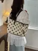 2026 Novo Estilo de Verão Bolsa Tote de Bolinhas Estilo Coreano, Relaxada e de Grande Capacidade, Bolsa de Ombro Fashion para Trabalho e Deslocamento