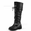Botas Altas Europeas Retro Desgastadas Arrugadas Tacón Grueso Botas para Motociclista Tallas Grandes Botas de Mujer 40-43 Comercio Exterior Transfronterizo