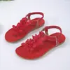 Sapatos Femininos Plus Size 2026 Verão Novo Sandálias Rasteirinhas Bohemian com Contas de Coruja Chinelos Sandálias de Praia para Mulheres