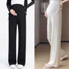 Pantalones de Maternidad para Primavera y Verano, Estilo Delgado para Ropa Exterior, Nuevo Modelo 2026, Pantalones de Pierna Ancha Talla Grande, No Aprietan la Barriga durante el Embarazo, Ropa de Maternidad para Personas Petites