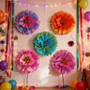 5 piezas de decoraciones de flores de papel gigantes para decoración de primavera, fiestas festivas, reuniones de cumpleaños y otros eventos festivos, con materiales de papel floral.