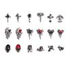 Accesorios para Uñas Halloween Estilo Punk Oscuro Cruz Corazón Calavera Forma de Serpiente Estilo Y2K Hot Girl Decoración de Uñas