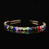 Moda europeia e americana Acessórios de cabelo da moda Rede vermelha Faixa de cabeça de cristal colorida Faixa de cabelo de strass Faixa de cabeça simples de ouro Adorno de cabeça