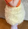 Roupa Infantil Coreana Meninas Verão Malha Fina 2026 Nova Estilosa Bebê Menina Estilo Dopamina Laranja Top
