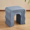 Mesa Auxiliar Creativa tipo Crema para Sofá para Uso Doméstico, Taburete para Cambiarse los Zapatos para Sala de Estar, Mesa de Centro Ondulada Simple Moderna, Mesita de Noche para el Hogar