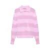 Chaqueta de Punto Rayada Versátil con Cuello Polo Estilo Europeo y Americano Nuevo Verano 2026 para Mujer 3653020