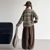 Conjunto de outfit de otoño para niñas 2026 estilo nuevo para niñas mayores, moderno conjunto de dos piezas de cárdigan de rayas de otoño y primavera para niños