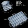 Caja de Plástico Rectangular Dividida de 24 Compartimentos Transparente a Prueba de Polvo para Manicure Organizador de Escritorio Banda de Goma Pestañas Cosméticos Caja de Almacenamiento