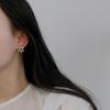 Aretes de botón cuadrados elegantes y delicados franceses de flor estrella, moda moderna de personalidad surcoreana, joyería para la oreja de pedrería que combina con todo