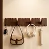 Perchero de pared de madera maciza con teclas de piano, gancho de pared sin taladro detrás de la puerta, perchero para la entrada del dormitorio