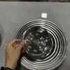 Prato de Aço Inoxidável para Cantina, Prato Redondo Doméstico, Prato Espessado de Grau Alimentício para Arroz, Prato Fundo para Servir Pratos, Prato de Aço Inoxidável 304