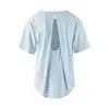 Ropa de Yoga UPF50+ para Mujer Verano Nuevo Estilo Ropa Deportiva Fitness Protección Solar Manga Corta Cubre-todo Abertura Secado Rápido Camiseta Top