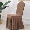 Funda de Silla Elástica Universal para Banquetes de Boda de Hotel Estilo Falda Transfronteriza Falda Larga Elástica Funda Completa para Silla Venta al por Mayor Color Sólido