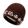 Gorro de lana SS Chrome transfronterizo, modelo nuevo con jacquard de punto cruzado y sánscrito, gorro pullover grueso y cálido para invierno