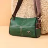 Bolsa de couro genuíno de camada superior para mulheres, bolsa de ombro de novo estilo, bolsa transversal de couro bovino, bolsa almofadada de couro macio da moda, moderna