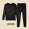 Ropa de otoño para hombre con forro polar, pantalones largos, traje de ropa interior térmica, camiseta base, para hombre y mujer, engrosada, otoño e invierno