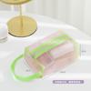 Bolsa de Maquillaje de Malla Transparente para Mujer, Bolsa de Lavado Portátil de Mano para Viaje, Bolsa de Almacenamiento para Cuidado de la Piel, Bolsa de Almacenamiento para Brochas de Maquillaje