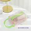 Bolsa de cosméticos portátil de malla, bolsa de viaje transparente para mujer, bolsa de lavado para el cuidado de la piel, bolsa de almacenamiento portátil para pinceles de lápiz labial