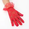 Verano sexy nupcial guantes grandes de encaje de encaje cortos para conducir coche eléctrico montar protección solar guantes negro y blanco azul