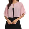 Xale Feminino para Noite de Casamento Capa Curta de Chiffon Macio Casaco Curto Estilo Xale