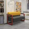 Sofá de barbería, silla de espera, banco largo de ocio para salón, silla de descanso vintage de madera maciza, silla de espera para clientes de salón de belleza y salón de uñas