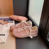 Versión de Piel de Vaca ~7 cm de Suela Gruesa Zapatos que Aumentan la Altura, Zapatillas Casuales Retro con Punta Inclinada para Mujer, Zapatos de Entrenamiento Agan
