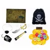 Novo Traje de Pirata Infantil Pirata Caribenho Listrado Fantasia de Palco Festa de Carnaval Acessórios de Brinquedo de Pirata