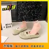Mules cerrados estilo francés con lazo de perlas para mujer, colección primavera-verano 2025, slip-ons de suela gruesa para combinar con faldas, sandalias casuales