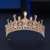 Coroa de Liga de Zinco com Strass Europeia e Americana de Luxo para Noiva Acessório de Cabelo para Sessão de Fotos de Casamento Acessório de Estilo de Coroa para Palco