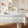 Toalha de Mesa Fresca Estilo Fair Isle Impermeável e à Prova de Óleo 2026 Luxo Leve Ambiente de Alto Padrão Lavável Toalha de Mesa Retangular