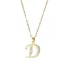 Colar com Pingente de 26 Letras em Inglês Novo Produto Transfronteiriço Europeu e Americano Corrente de Clavícula Elegante Versátil Feminina Estilo Ocidental Design Diário