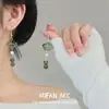 [Bambu Chuva Qingqing] Brincos Verdes Originais Feitos à Mão Estilo Chinês, Brincos de Verão Frescos, Literários e Versáteis, Novo Estilo Chinês