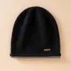 Gorro de Punto para Mujer Moda 100% Cachemira Pura Gorro de Otoño e Invierno Gorro Cálido Pequeño que Favorece el Rostro Gorro para Ciclismo al Aire Libre Gorro para el Frío