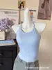 Top Regata Fashionável Picante com Strass Alças Finas Almofada de Sutiã Integrada Alças Cruzadas nas Costas Lingerie Roupa Íntima Roupa Externa Costas Bonitas