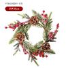 Anillo de flor de Navidad con fruta de cedro para colgar en la pared, ventana, puerta, decoración de casa de vacaciones europea y americana, guirnalda