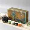 Juego de Té de Cerámica Lubao con Diseño de Paisaje, Tetera con Asa Lateral, Tazas de Té, Regalos Corporativos de Empresa, Logo Personalizado
