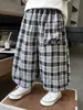 Pantalones Ligeros de Verano para Niños 2026 Nuevos Elegantes a Cuadros Anti-Mosquitos Estilo Coreano Pantalones Casuales de Verano para Niños