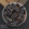 Acessórios para Joias DIY Contas Cerâmicas Quadradas Curtas com Furos Retos, Contas Soltas Quadradas com Esmalte Floral, Materiais para Chaveiros, Acessórios para Miçangas