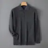 Al por mayor transfronterizo para hombre, polo de lana con solapa, color liso, suéter holgado, talla grande holgada, prenda base de punto para negocios
